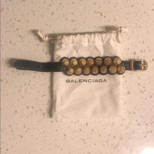 Balenciaga leather studded bracelet